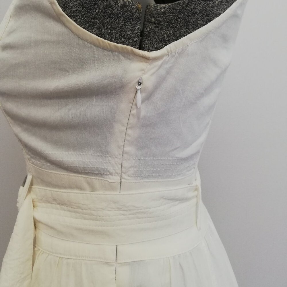 Theory White V-Neck Sleeveless Midi Dress with Belt - Picture 8 of 12